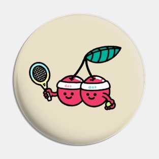 Cherry Plays Tennis Pin