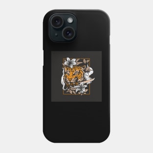 angry-tiger-head-illustration-with-katana-sword Phone Case