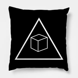 Delta Cubes (Abed's Design) Greendale Community College - White Logo Pillow