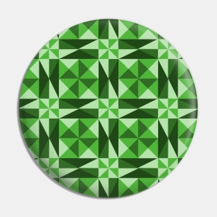 Green Optical Illusion Patchwork Pattern Pin