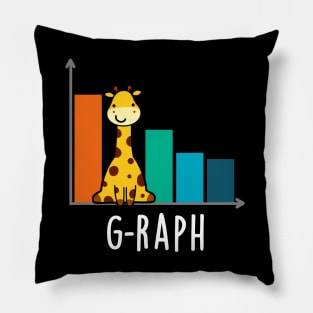 G-raph Cute Giraffe Graph Pun Pillow