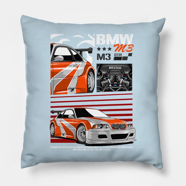 BMW E46 Pillow by Harrisaputra