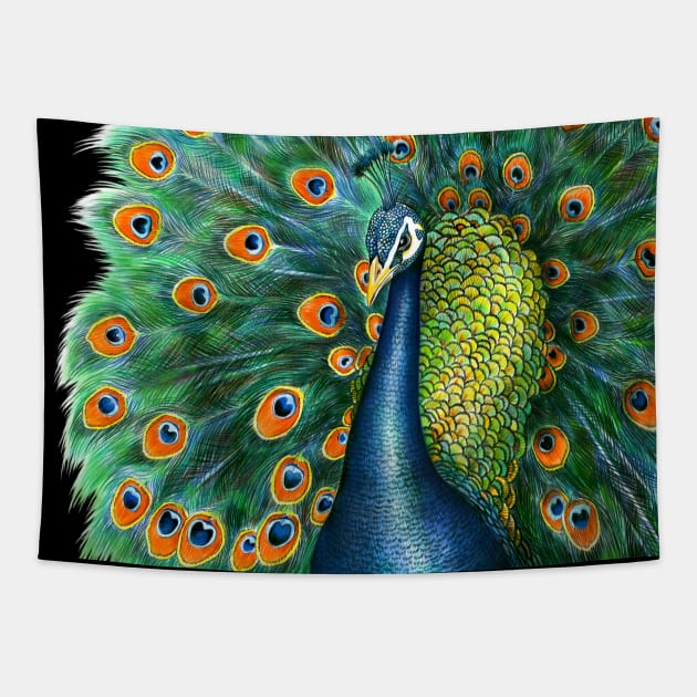 Peacock Tapestry by Tim Jeffs Art