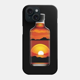 "Glowing Embers: A Bottle Glass Sunset" Phone Case