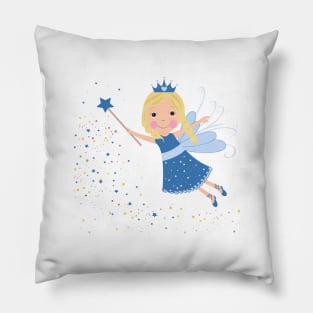 Cute fairy tale blue stars shining Pillow