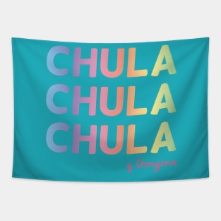 Chula y chingona chicano pride mexican slang pastel kawaii colors rainbow Tapestry