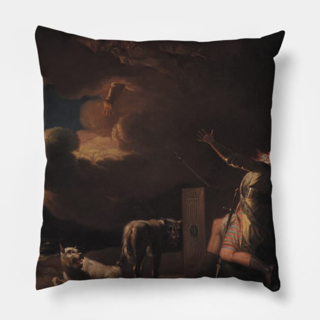 Fingal Sees the Ghosts of his Forefathers by Moonlight by Nicolai Abildgaard Pillow by Classic Art Stall