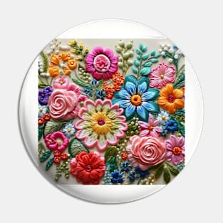 Embroidery floral Pin