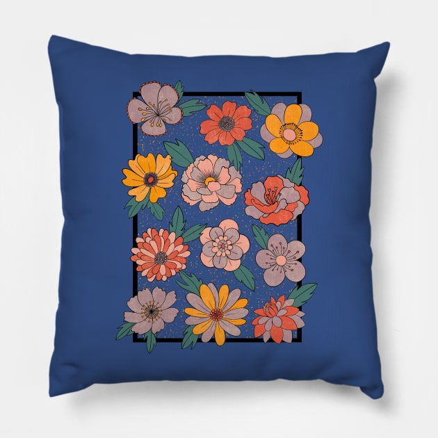 Retro Bloom Pillow by ToiledeLina