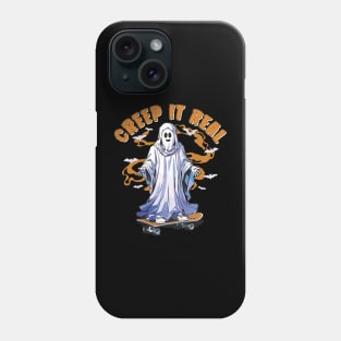 Creep It Real Skateboarding Ghost Retro Halloween Costume Phone Case