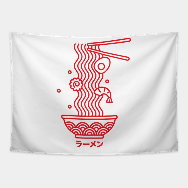 Ramen Noodle Bowl Tapestry by Wearing Silly