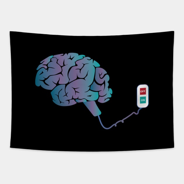 Brain-switch on/off Tapestry by dddesign