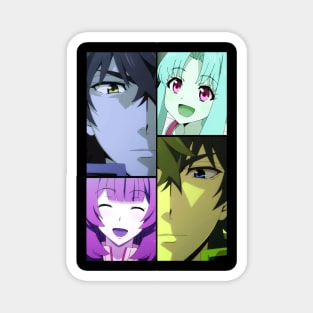 Cool Retro Shield Hero Characters Collage Magnet