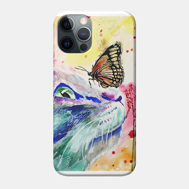 cat and butterfly - Butterfly - Phone Case