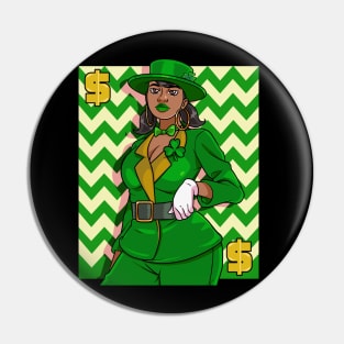 African American Leprechaun St. Patricks Day Pin