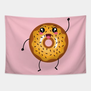 Smiling friendly Cartoon Donut Tapestry