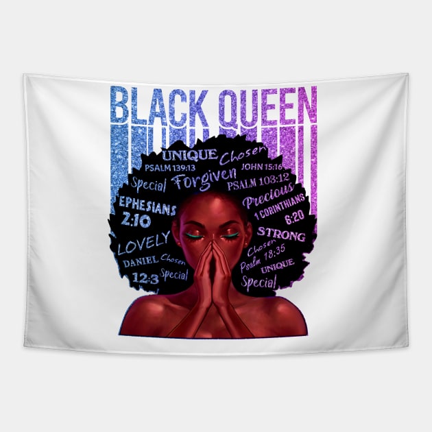 Black Queen, Black Girl Magic, Melanin, Black Women, Black Mom Tapestry by UrbanLifeApparel