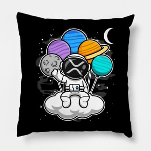 Astronaut Floating Ripple XRP Coin To The Moon Crypto Token Cryptocurrency Blockchain Wallet Birthday Gift For Men Women Kids Pillow