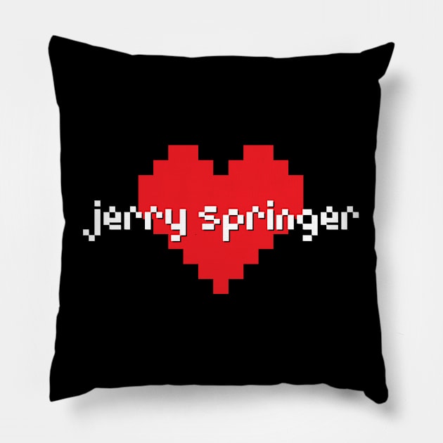 Jerry springer -> pixel art Pillow by LadyLily