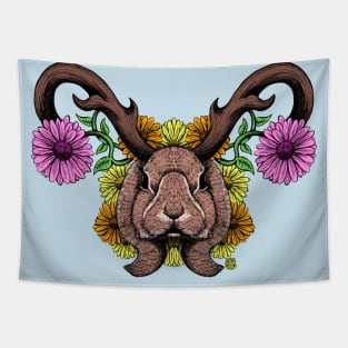 Jackalope Flower Tapestry