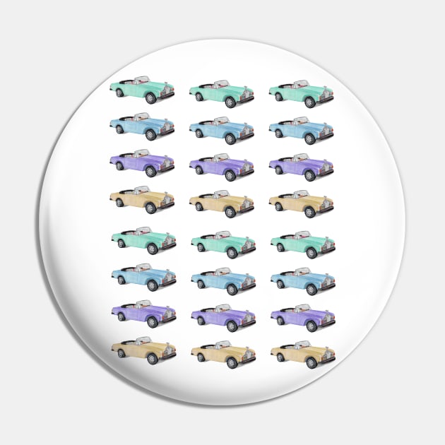 Colorful watercolor classic vintage car pattern Pin by kuallidesigns