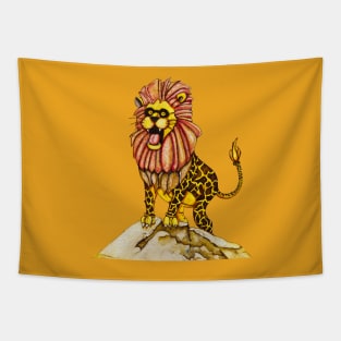 A lion with giraffe costume Tapestry