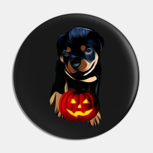 Happy Rottweiler Halloween Pin