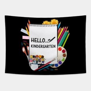 Hello Kindergarten Teacher Student Back To School Tapestry