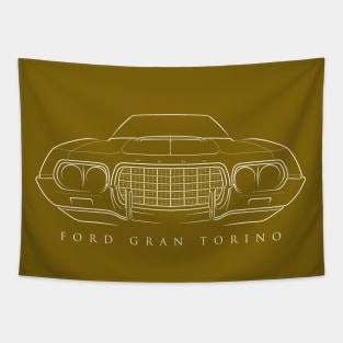 1972 Ford Gran Torino - front stencil, white Tapestry