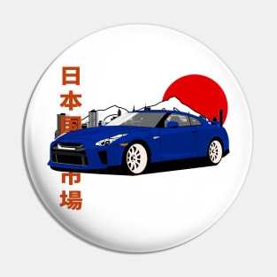 Blue Nissan GT-R r35 JDM Style Pin