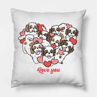 Shih tzu valentines day cute heart for Shih tzu lovers Pillow