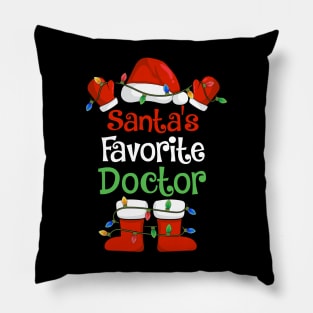 Santa's Favorite Doctor Funny Christmas Pajamas Pillow