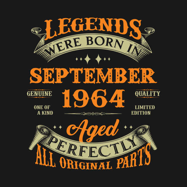 Legends Were Born In September 1964 60 Years Old 60th Birthday Gift by Kontjo