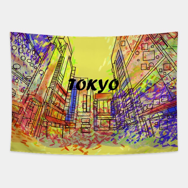 Tokyo Japan Tapestry by theerraticmind