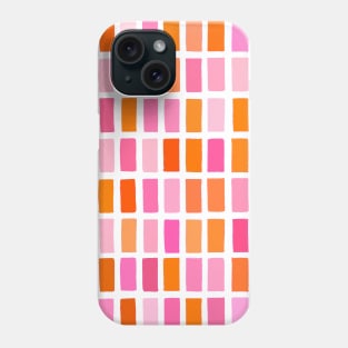 Pink and Orange, Sketchy, Block Pattern Phone Case