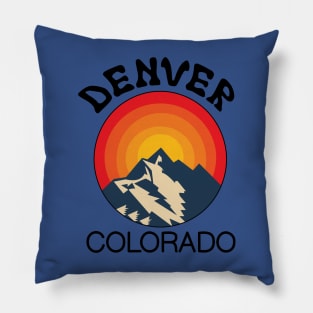 Denver, Colorado, Colorado Lifestyle, Skiing, Snowboarding, Denver Mountains, Retro Mountain Denver Pillow