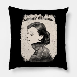 Vintage Distressed Audrey Hepburn Pillow