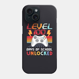 100Th Day Video Gamer 100 Days Of School Unlocked Phone Case