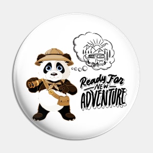 Adventurous Cute and Funny Panda Bear Pin