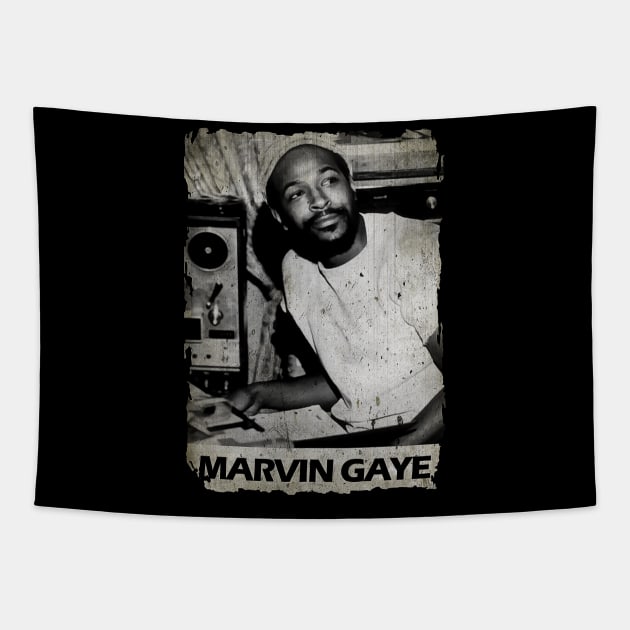 Marvin Gaye - Vintage On Frame Tapestry by WHITE ANGEL STUDIO