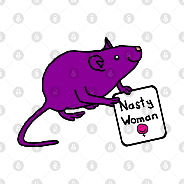 Small Rat with Nasty Woman Sign by ellenhenryart