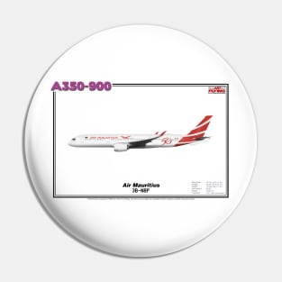 Airbus A350-900 - Air Mauritius (Art Print) Pin