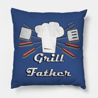 Grill Father Funny BBQ Dad Joke, Graphic Design Barbeque Chef Father's Day Pillow