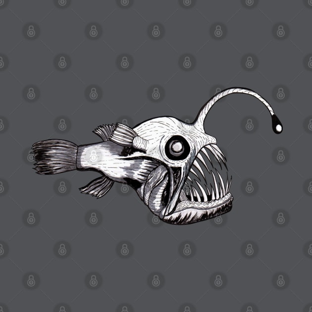 Angler Fish Ink Illustration by Snowflake