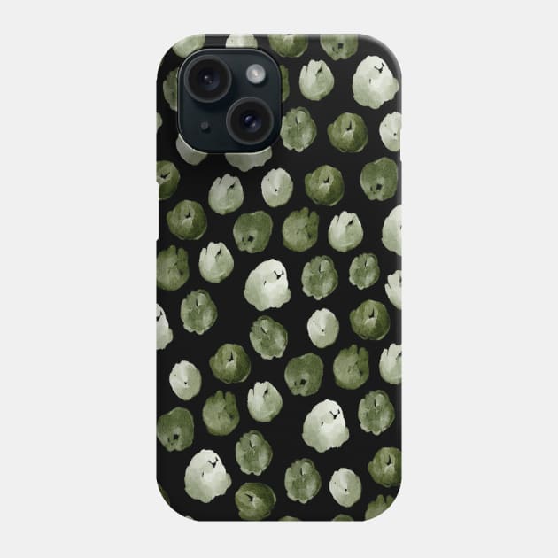 Green Finger Painting Patterns Phone Case by Art by Ergate