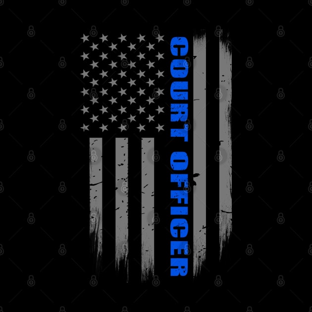 Court Officer Thin Blue Line Flag by bluelinemotivation