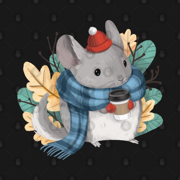 Cozy Winter Chinchilla by PamelooArt