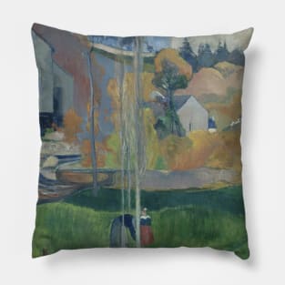 Landscape in Brittany, The David Mill by Paul Gauguin Pillow