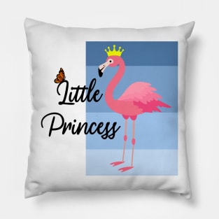 Little Princess Pink Flamingo Design Pillow