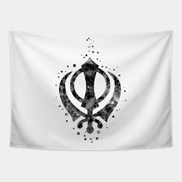 Khanda, Sikh symbol Tapestry by RosaliArt